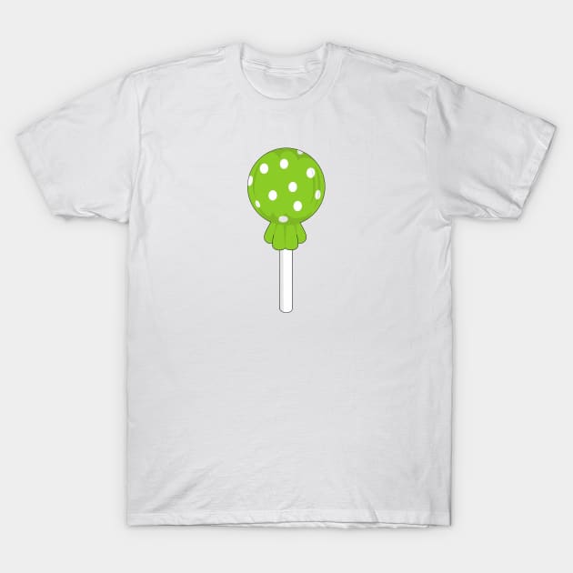 Lime green polka dot lollipop T-Shirt by MickeyEdwards